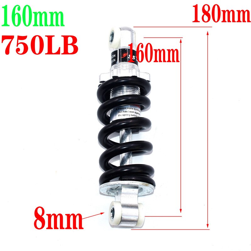 100MM 125MM 150MM 180MM 190MM 200MM rear suspension shock for 47cc 49CC super Minimoto ATV electric scooter mini Pocket Bike: Brown