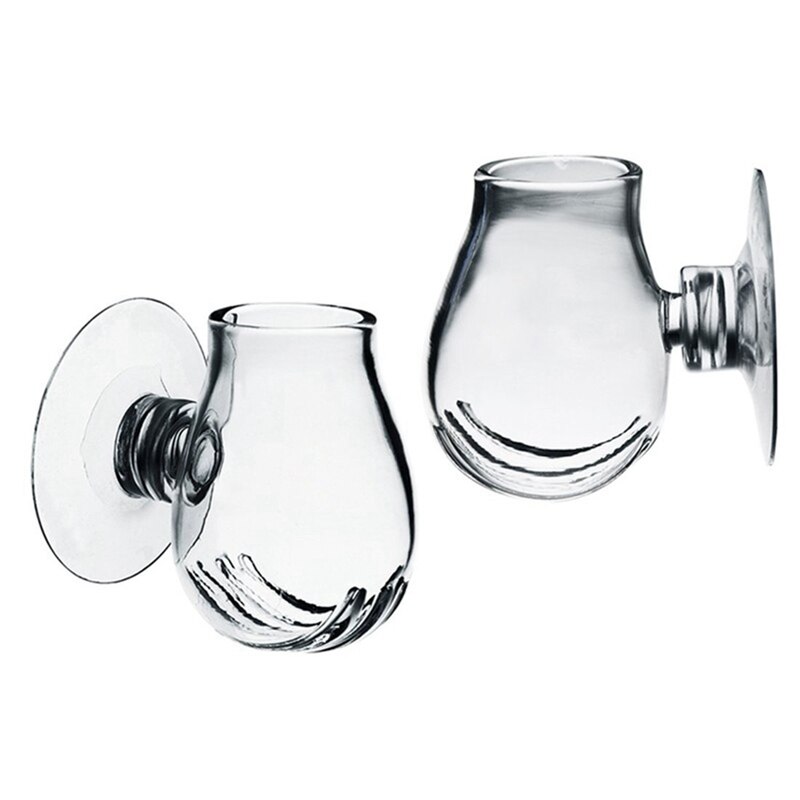 Klart glas rejer fodring mad fad akvarie akvarium glas foder kop fiske feeder lage rejer æg mad til akvariet