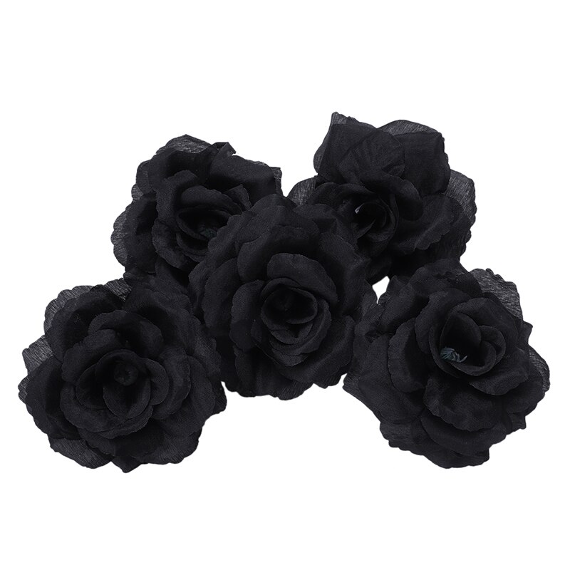 20 stk sort rose kunstig silke blomst fest bryllup hus kontor haveindretning diy