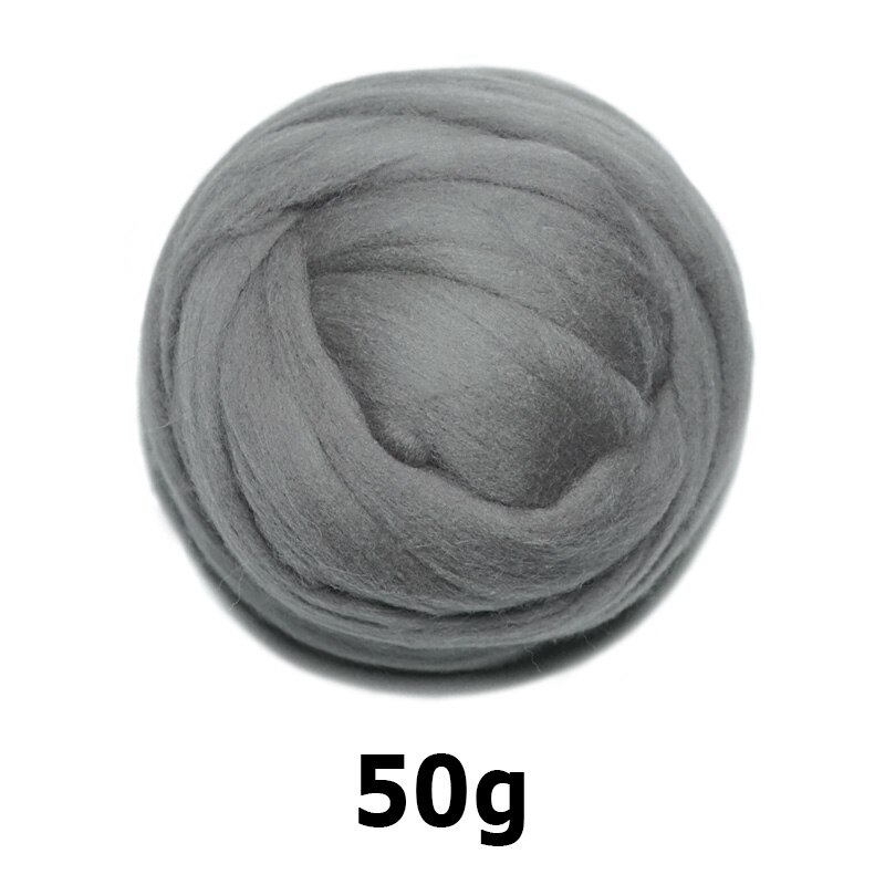 handmade Wool Felt for felting 50g Grey Perfect in Needle Felt 44#: 50g