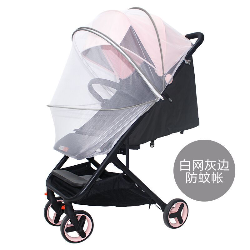 Universele Kinderwagen Klamboe Volledige Cover Zomer Mesh Fly Insect Bescherming Voor Yoyo Yoya Plus Bugaboo Cybex Kinderwagen: White Gray