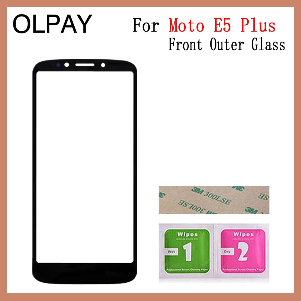 För motorola moto  e5 xt1944/ moto  e5 plus  xt1924 moto främre yttre glasskyddspanel ersätt inte lcd -pekskärmslins: E5 p svarta inga verktyg