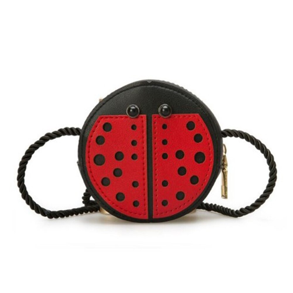 Bebê bonito mini circular dos desenhos animados animais sacos de ombro 2019 couro do plutônio meninas crianças caracol joaninha abelha crossbody saco do mensageiro bolsa: ladybird