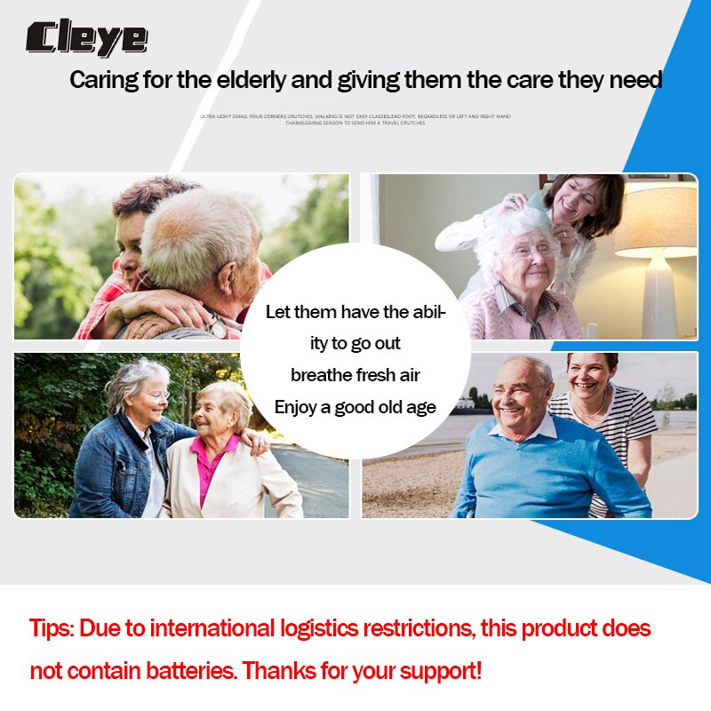 Cleye – bâton de marche intelligent et pliable pour personnes âgées, avec lumière antidérapante, béquille Ultra légère pour personnes âgées
