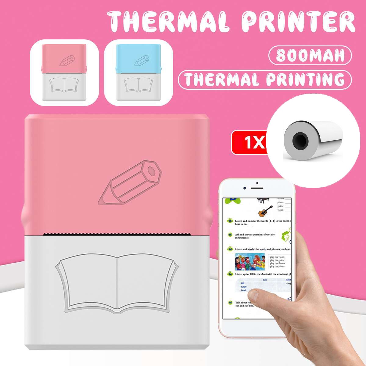 Mini Printer Draagbare Kantoor Voor Android Ios Draadloze Bluetooth Thermische Printer Voor Telefoon Foto Printer Office Mini Impresora