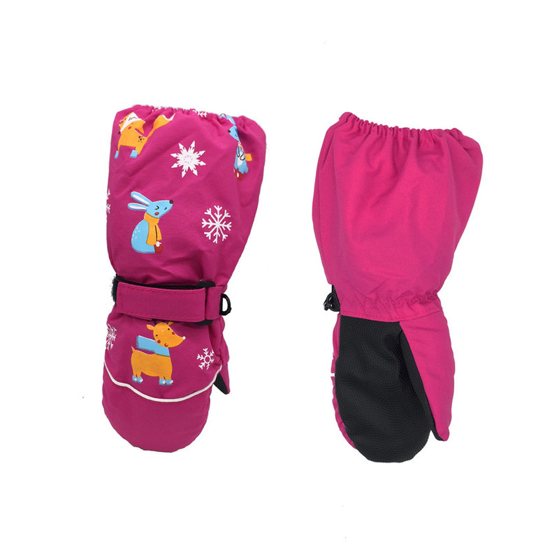 1 paar Kinderen Ski Handschoenen Winddicht En Waterdicht Drie-layer Warme Handschoenen Winter Essentiële Warme Handschoenen Leuke Elanden