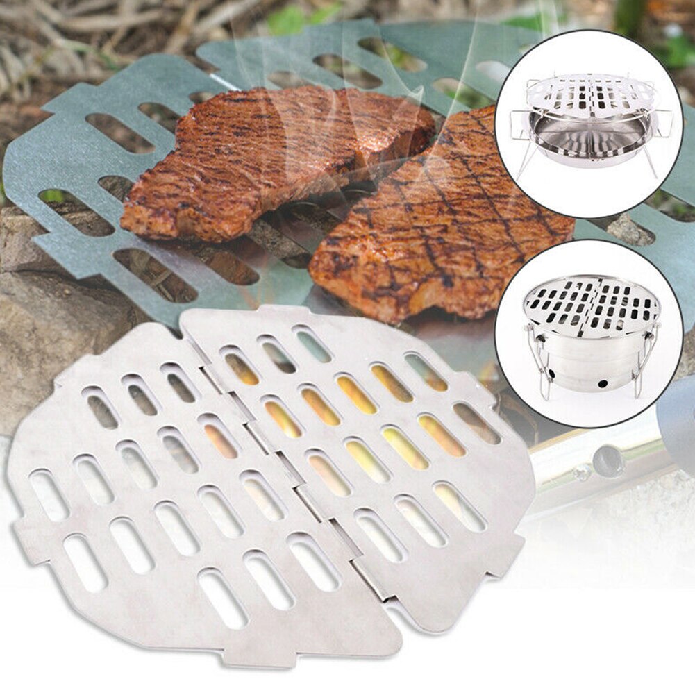 Foldable Stainless Steel BBQ Barbecue Grill Camping Cooking Plate Board Outdoor