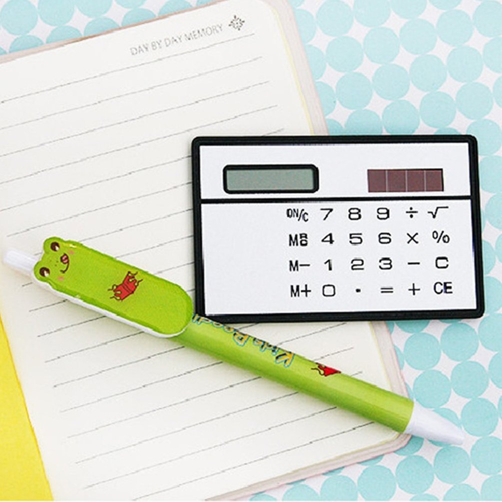 8 Digit Ultra Thin Solar Power Calculator with Touch Screen Credit Card Portable Mini Calculator for Business School