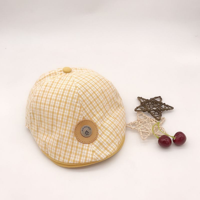 Berretti scozzesi per neonati neonati cappelli con visiera nuovi accessori estivi per bambini cappellino da sole cappelli in cotone 4 colori: YELLOW