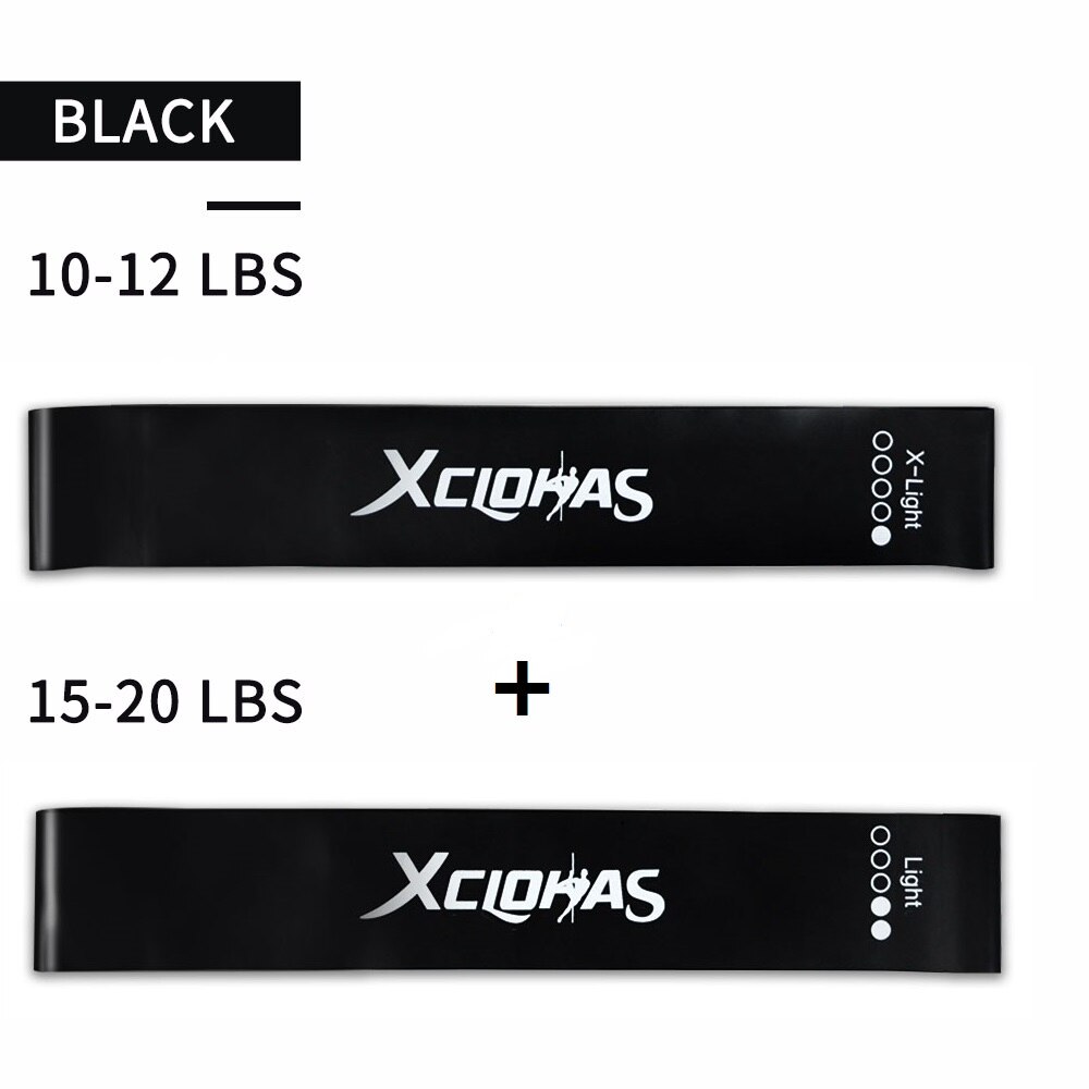 Xc lohas 10-50 lbs modstand gummibånd pilates yoga fitness mænd høj elastisk ekspander træning sportsudstyr sort 5 niveauer: X-lys og lys