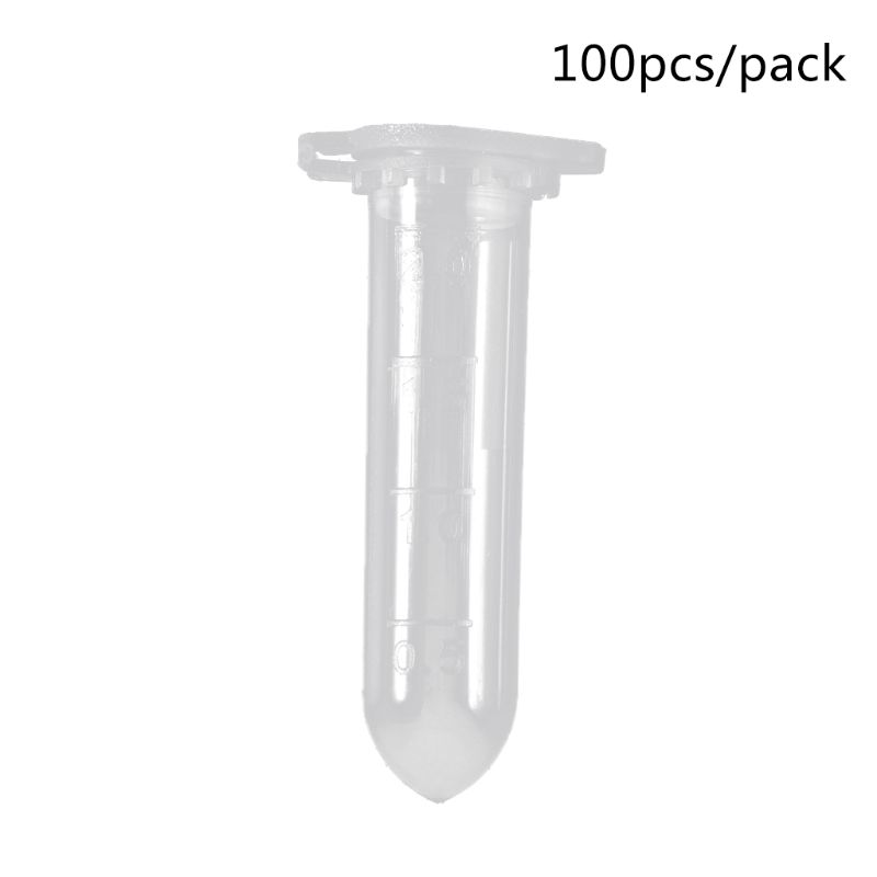 1 Set / 100 Pcs 2ml PP Clear Plastic Vials Container Snap Cap Centrifuge Tubes Vials Sample Lab Container