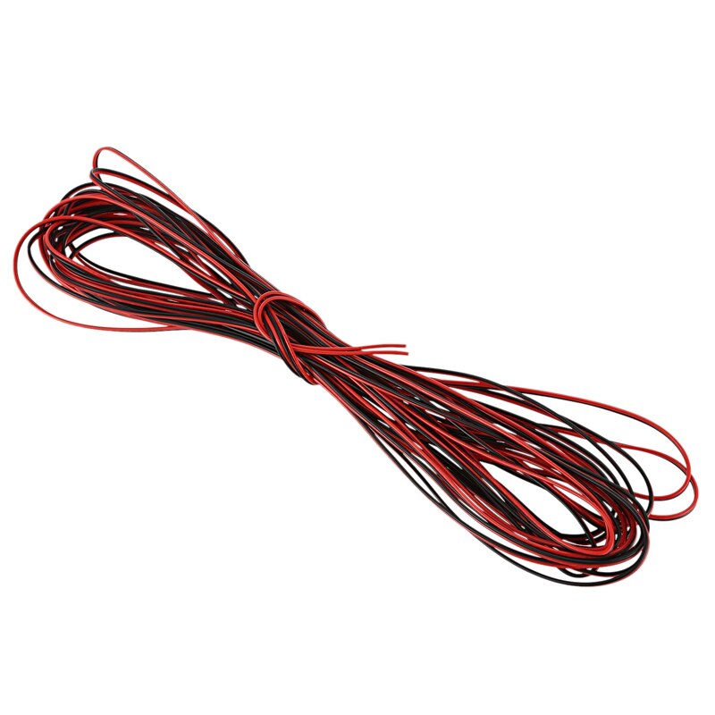 GESDYO 2-adriges Kabel 20 M – Rot/Schwarz, 22AWG, Verzinntes Kupfer, Für LED-Stripes & Elektronik