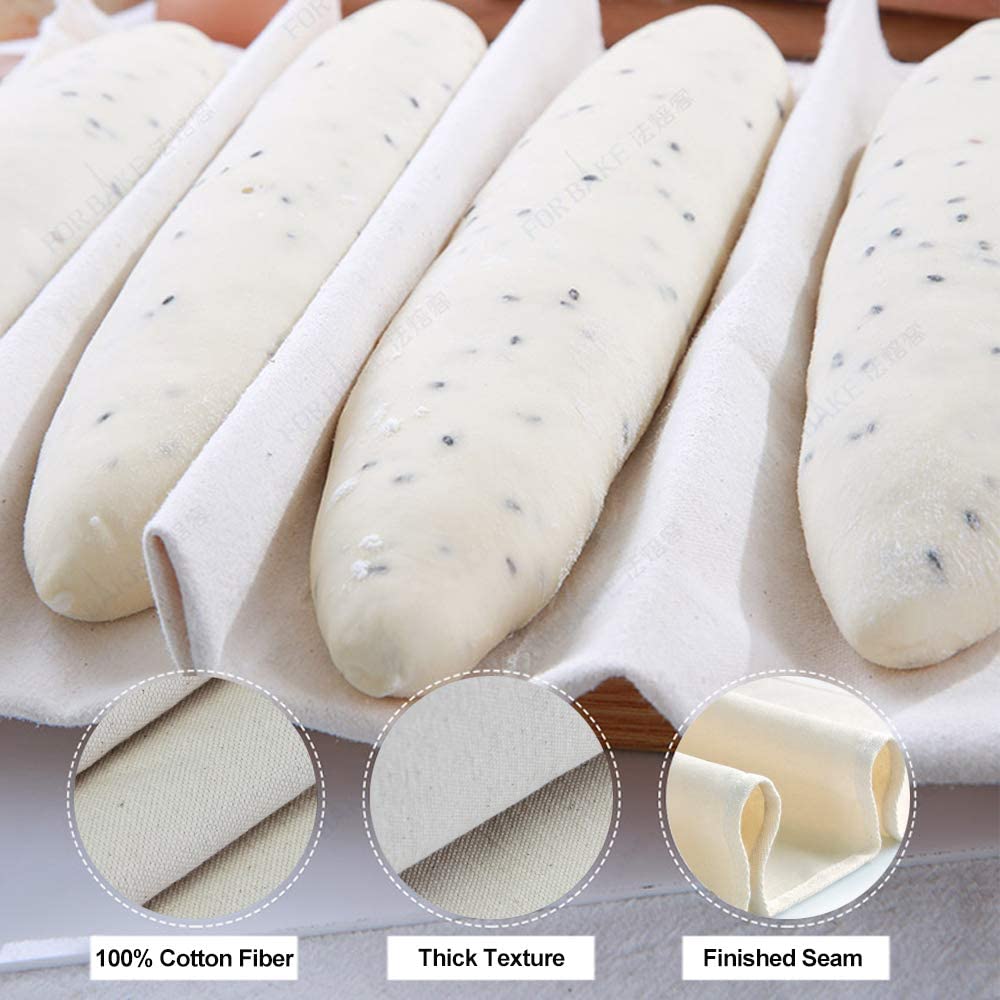 Chiffon de fermentation coton pour pâte, Baguette française, pains, outils de cuisson pour pâte, tapis de cuisson, poêle à pain