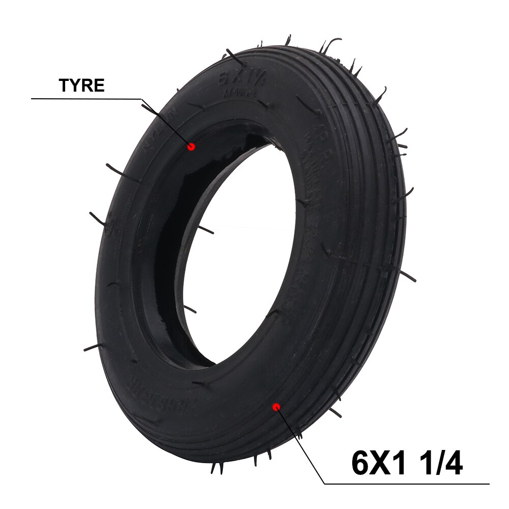 Motorsykkel 6*1 1/4 6 tommers ytterrør ytterdekk til oppblåsynge rullestol pneumatisk gass elektrisk scooter 6 x 1 1/4: Ute