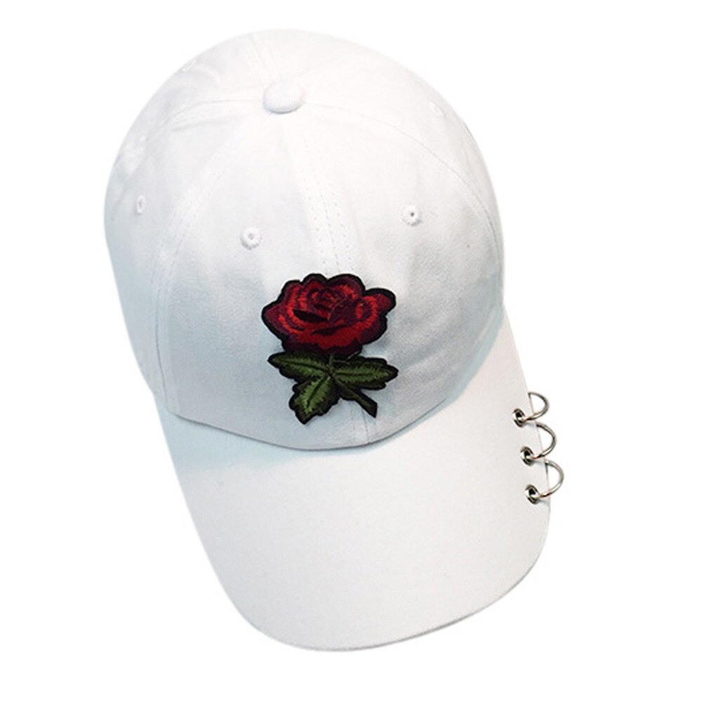 Rozen Mannen Vrouwen Baseball Caps Lente Zomer Zon Hoeden voor Vrouwen Solid Snapback Cap Dad Hoed: WHITE