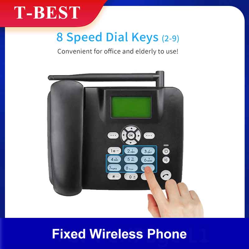 Fixed Wireless Phone 2G Desktop Telephone Support GSM 850/900/1800/1900MHZ SIM Card Cordless Phone with Antenna Radio Alarm