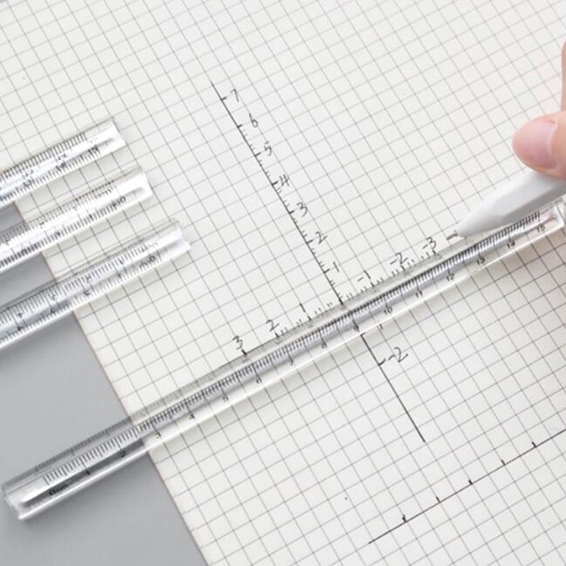 15Cm Transparante Rechte Liniaal Studenten Briefpapier Eenvoudige Driehoekige Heersers Beide Zijden Acryl Meetinstrumenten