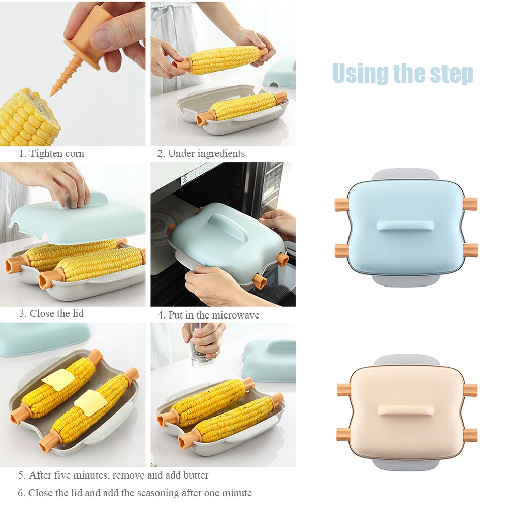 Microwave Oven Steaming Corn Device High Temperature Resistant Steamed Corn Box Simple To Operate Kitchen Tool