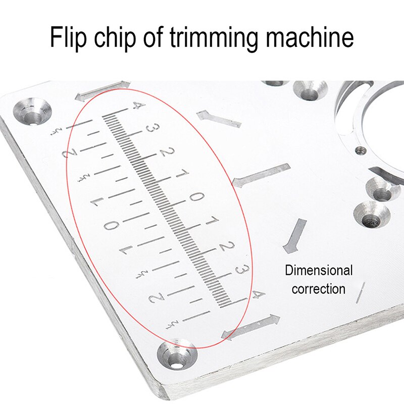 Aluminium Router Table Insert Plate Woodworking Benches Router Plate Wood Tools Milling Trimming Machine with Rings