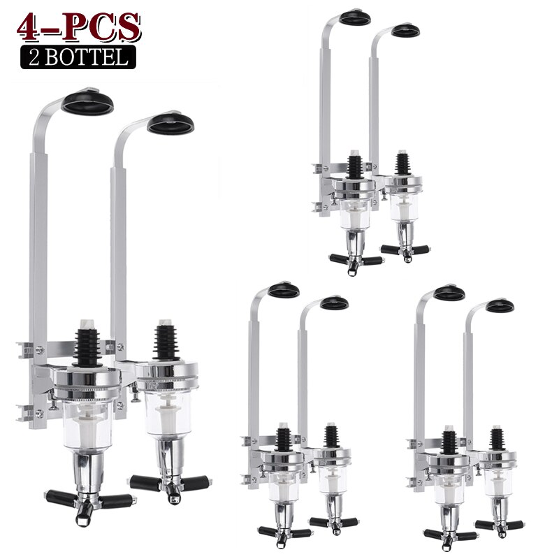 1-8Pcs 1/2/3/4 Bottle Bar Beverage Liquor Dispenser Holder Alcohol Drink Shot Wall Mounted 1-4 Station Beer Wine Pourers Divider: 2 Bottle  4Pcs