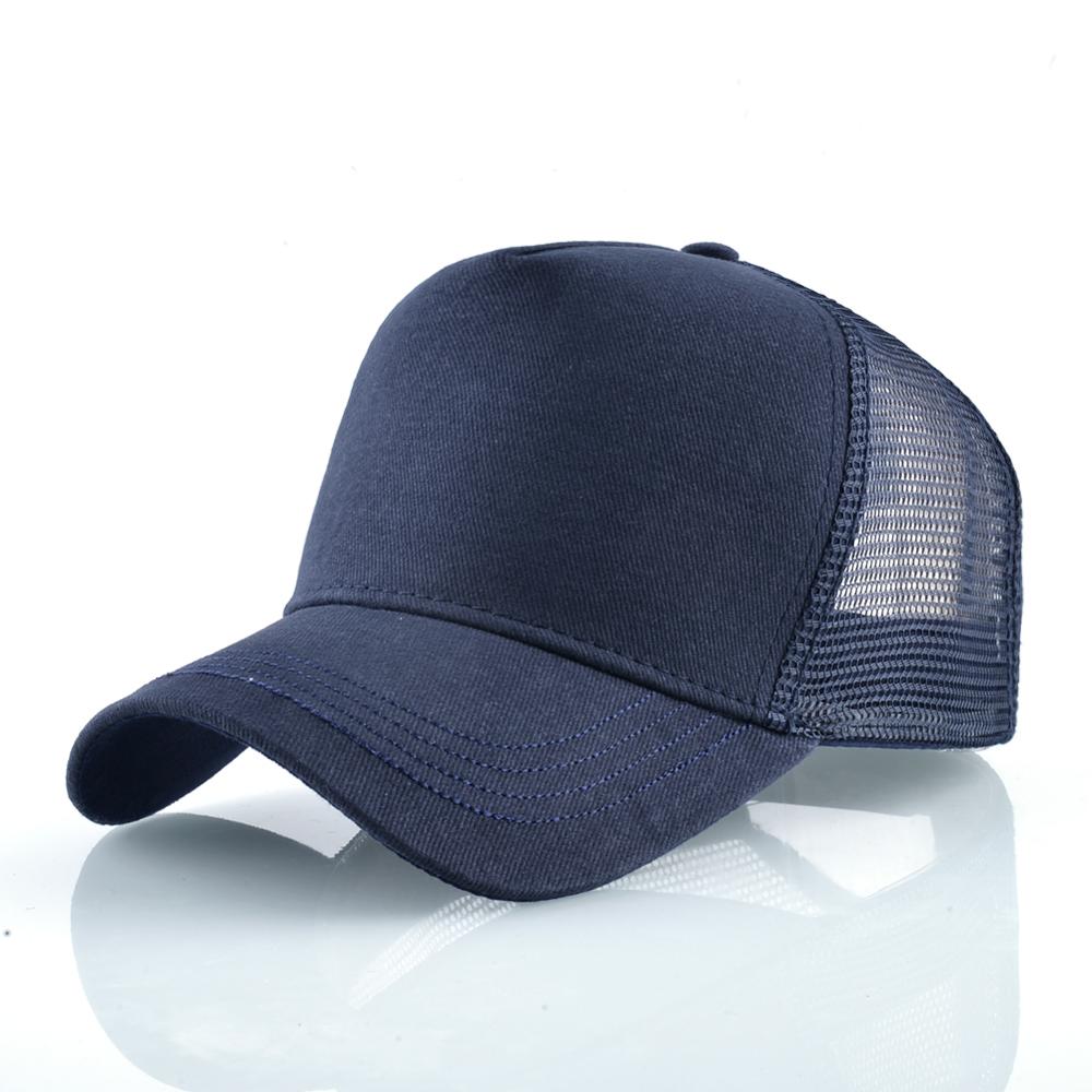Justerbare baseball caps kvinner sommer pustende snapback pappa lue for menn patch baseball lue utendørs bomull netting lue: Blå