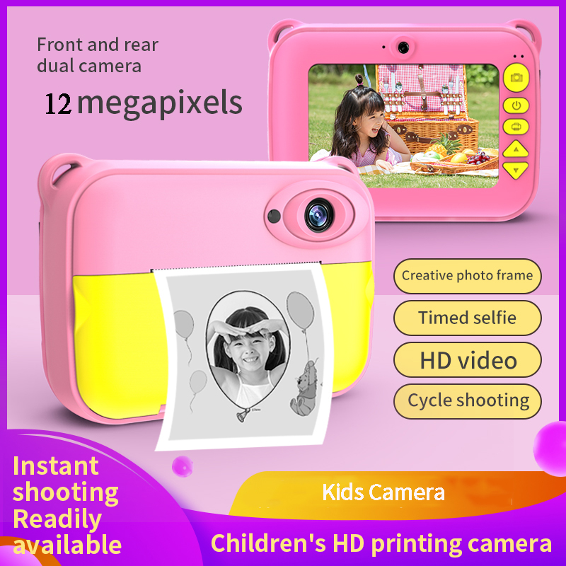 2022 fotocamera per bambini fotocamera istantanea per bambini 1080P HD 12MP fotocamera digitale per bambini fotocamera per bambini per regali di compleanno per bambina