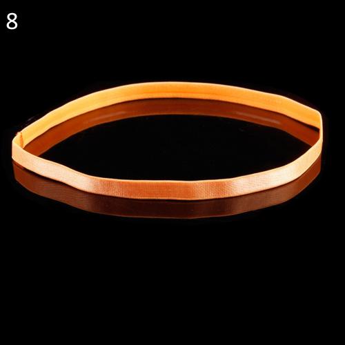 1Pc Women's Men's Candy Color Wide Sports Yoga Stretch Hairband Running Anti-Slip Elastic Headband Hair Band Running Sweatband: Orange