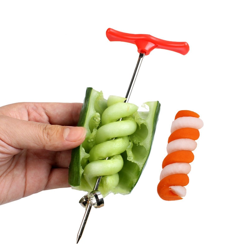Groente Vleesmes Tool Van Spiraal Aardappel Komkommer Salade Met Wortel Spiral Slicer Spiralizer Handmatig Snijden Off