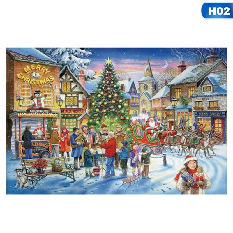 1000 Stks/set Kinderen Papier Puzzel Puzzel Voor Volwassenen Kids Puzzel Game Educatief Speelgoed Vrolijk Kerst Cadeaus: 2