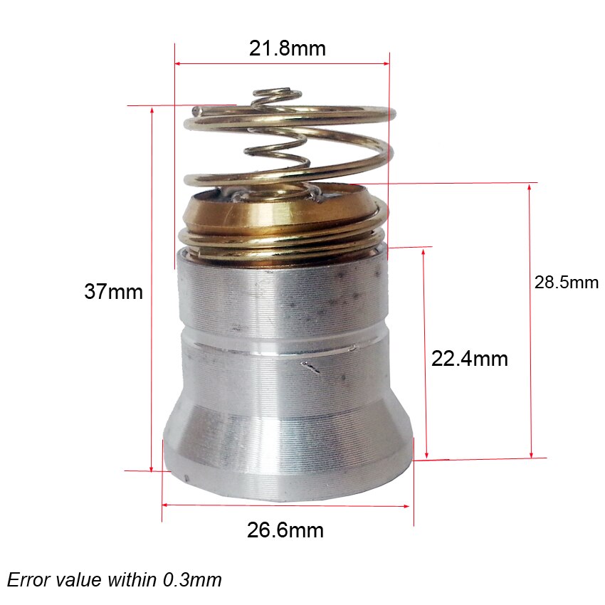26.5Mm 5A Xlamp XM-L3 Led 1600 Lumen In Aluminium Reflector 5 Modi -In Voor P60 P61 6P 9P M5 M6 501B 502B Zaklamp