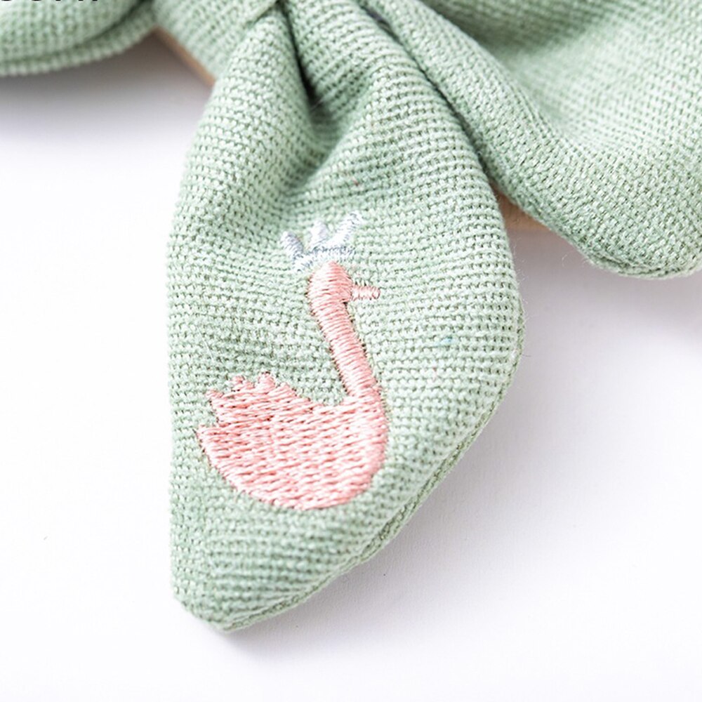 Swan Borduren Baby Haar Bogen Hoofdband Voor Meisjes Zachte Elastische Haarbanden Voor Kinderen Baby Handgemaakte Haar Accessoires