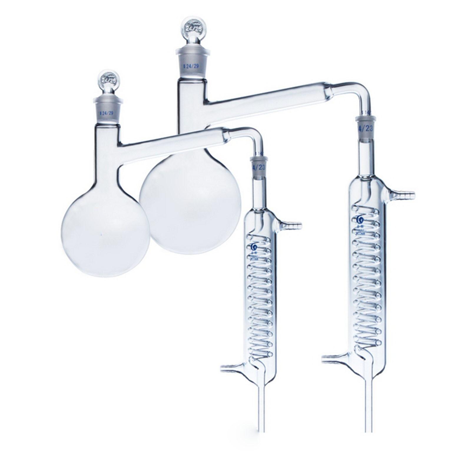Appareil de distillation de laboratoire, flacon à fond rond avec condensateur en verre à bobine, 500ml, 1000ml