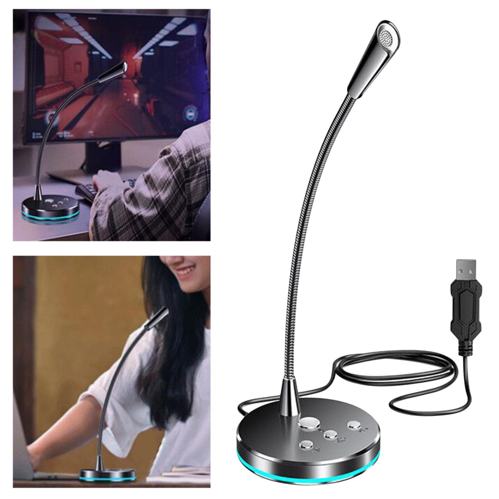Wired Desktop Microphone Meeting Mic Works With PC Desktop Notebook For Public Speech Meeting