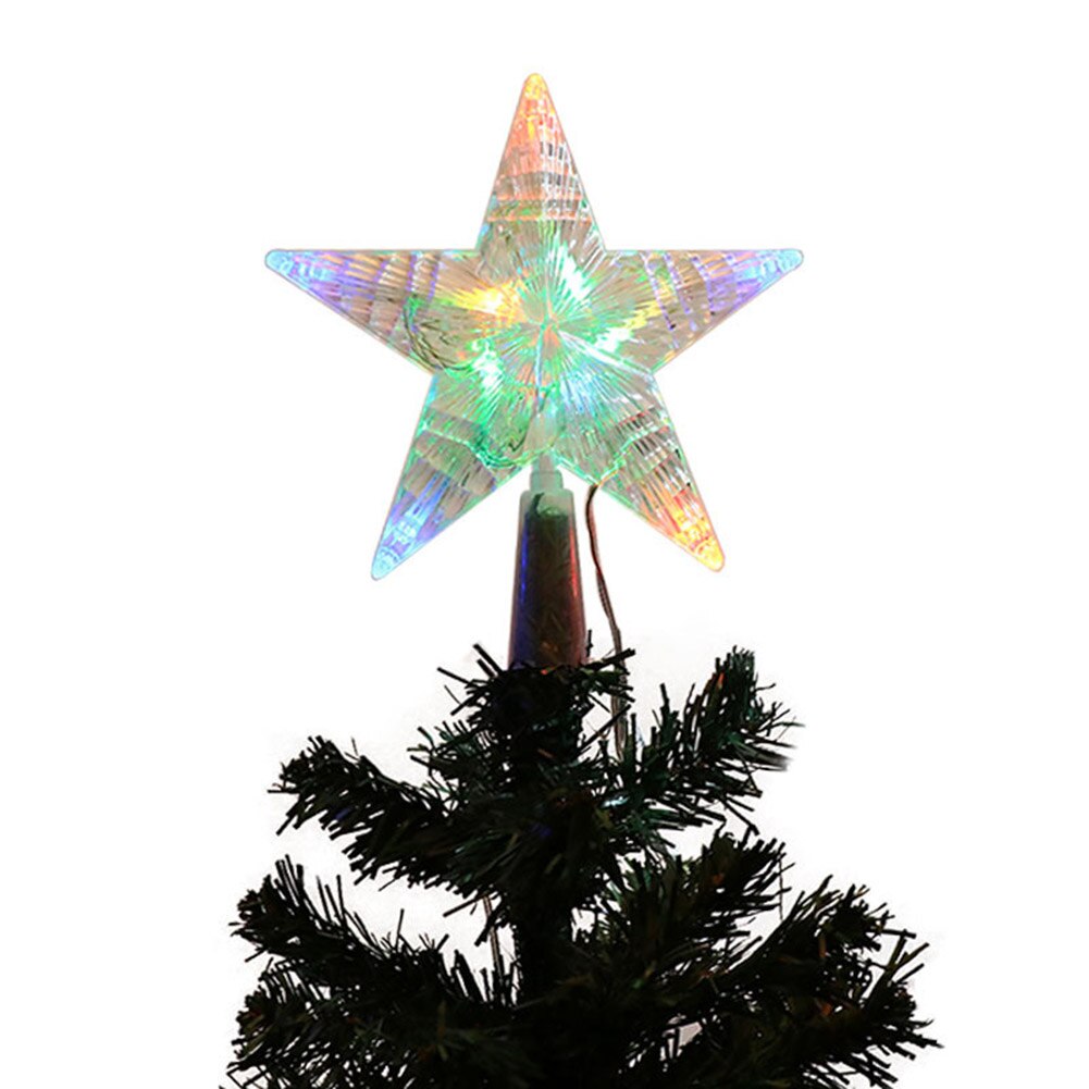 LED Star Light Meteor Five-pointed Lamp Christmas Tree Top Lights For Xmas Wedding Fairy Decorative Lights Festival Party Decor