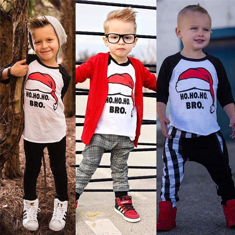 Christmas Toddler Kids Baby Boy Girls Clothes Short Sleeve T-shirts Top Xmas Tee Outfits