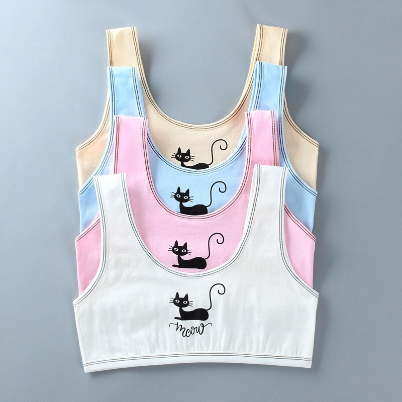 5Pc reggiseno per ragazza Teen Crop Top intimo gilet a spalle scoperte reggiseni per allenamento sportivo lettera Streetwear Tube Top 8-14 anni