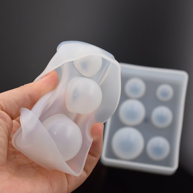 Molde de silicona para decoración del hogar, esferas de rejilla con agujero, colgante, epoxy, moldes de resina epoxi, manualidades, joyería artesanal