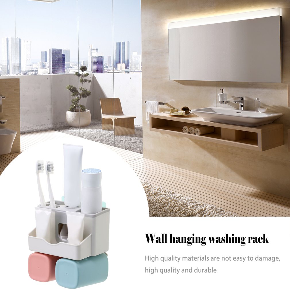 Suction Wall Toothbrush Holder Automatic Squeeze Toothpaste Dispenser Toothbrush Toothpaste Cup Bathroom Tools