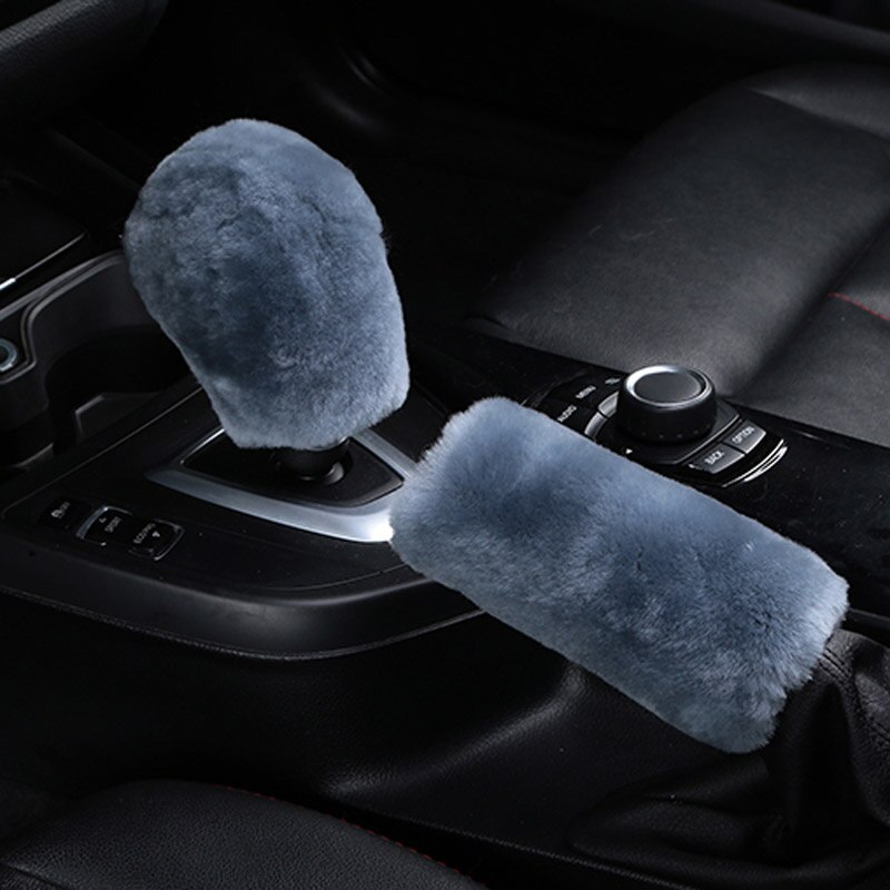 Winter plush fur car hand brake cover shift knob cover for Hyundai ix35 iX45 iX25 i20 i30 Sonata,Verna,Solaris,Elantra,Accent