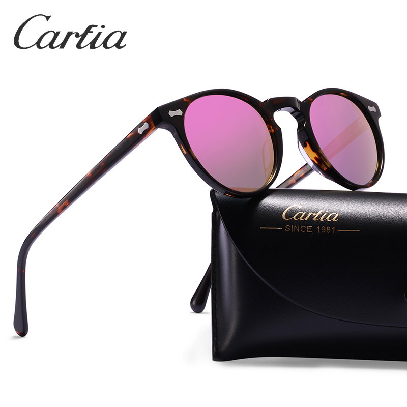 Carfia Gafas De Sol Mujer Hombre Polarizadas Redondas lentes de sol Gregory Peck Women Vintage Sunglasses 100% UV400 5288