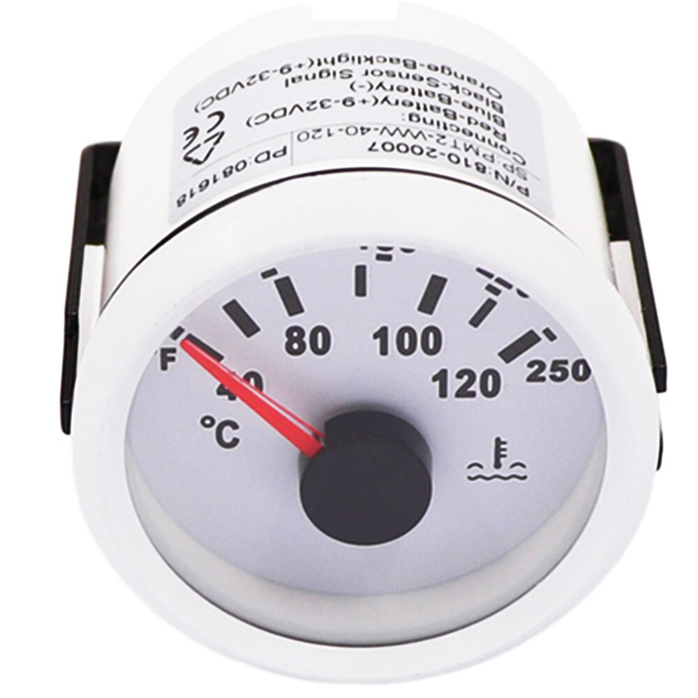 2 &quot; 52mm marinemotorer vandtemperaturmåler temp meter hvid 40-120 grader til båd rv bil motorcykel lcd display måler