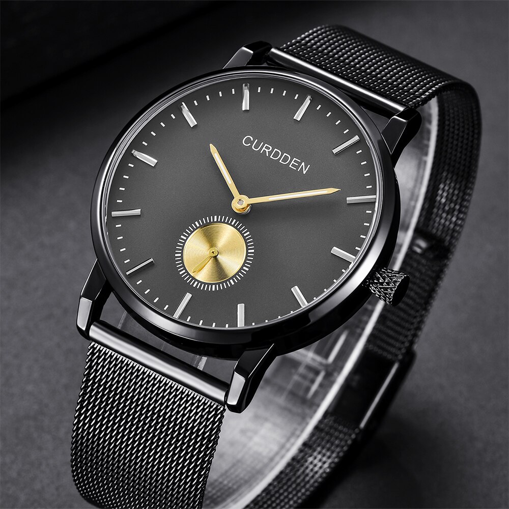 Brand CURDDEN Couple Watch Minimalist Casual Quartz Watch Men Women Waterproof Stainless Steel Relogio Masculino Marca