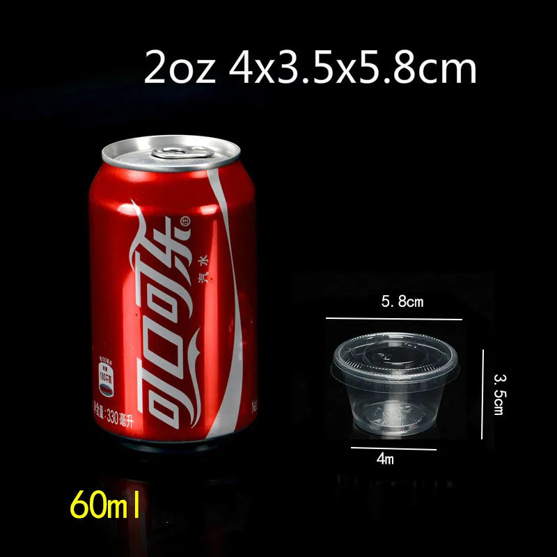 Vasos desechables de plástico para pudín, recipientes pequeños de plástico con tapa, para postre, boda, de cumpleaños, 1/2/3/4/5/6/8/10oz, 100 piezas: Amarillo fluorescente