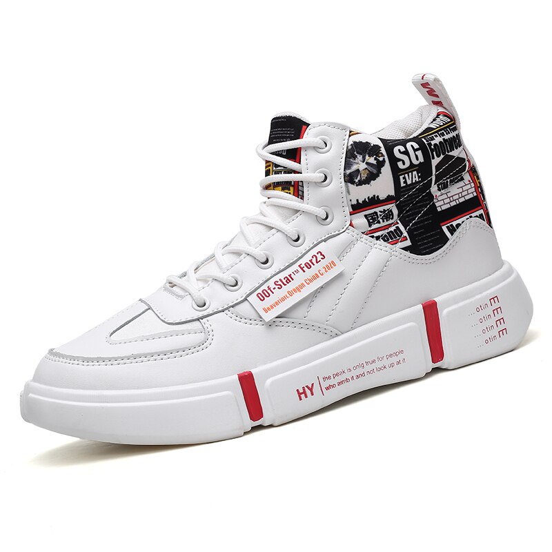 Quheng Mannen Schoenen Herfst Winter Hoge Top Schoenen Board Schoenen Daddy Casual Schoenen Onhandig Sneaker 39-44 eu: Rood / 44