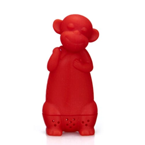Cartoon Silicone Monkey Tea Infuser Tea Filter Diffuser Reusable Tea Strainer Spice Loose Tea Leaf Herbal Tool Teapot Teabags: red