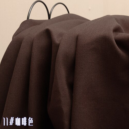 Camisas de verano de lino y algodón liso, 148cm de ancho, color liso, para ropa, por yarda: Dark Brown