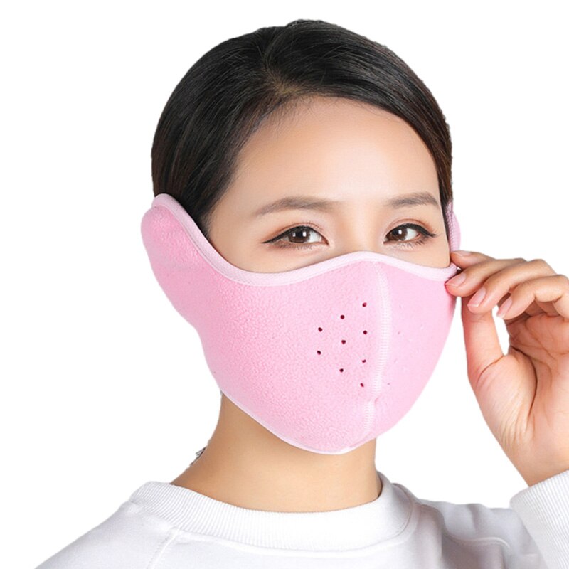 Hiver Thermique Masque Épaissir Polaire Coupe-Vent Hautement Respirant Hommes Femmes Ski Cyclisme Accessoires de Sport En Plein Air: Rose