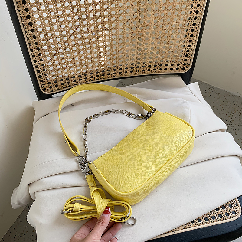 Kleine Pu Lederen Crossbody Tassen Voor Vrouwen Eenvoudige Schouder Handtassen Vrouwelijke Reizen Totes Lady Cross Body Bag: Lizard Yellow