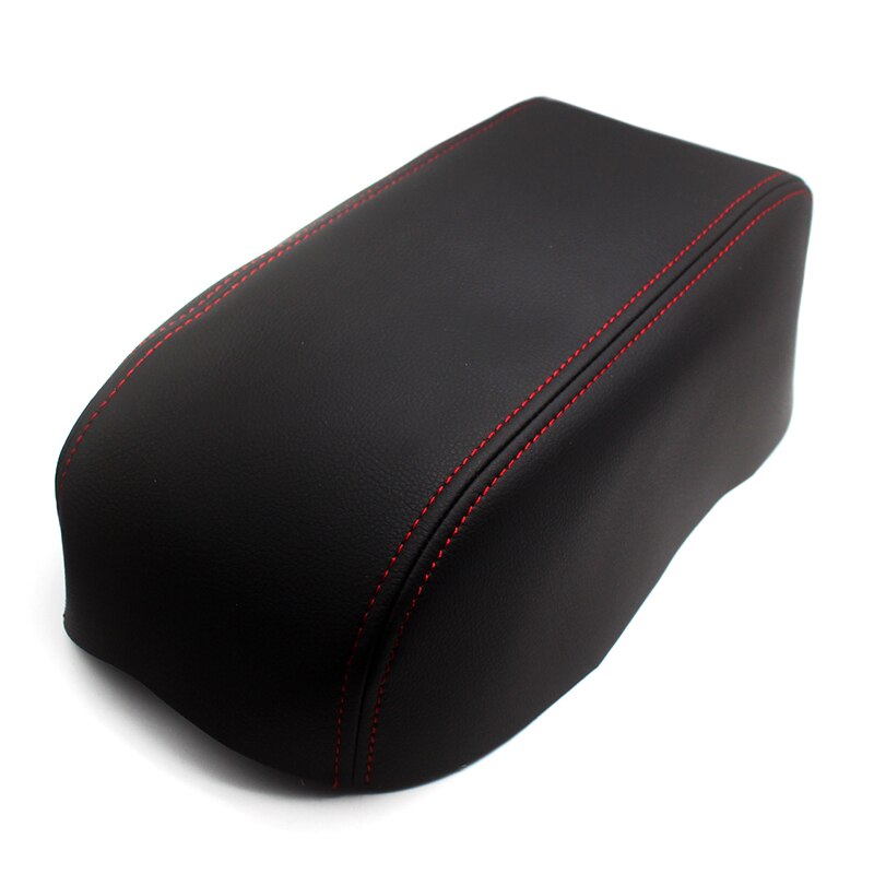 Car Interior Center Armrest Console Box Cover Microfiber Leather Sticker Trim For Mazda 6 2006 -: Black with red