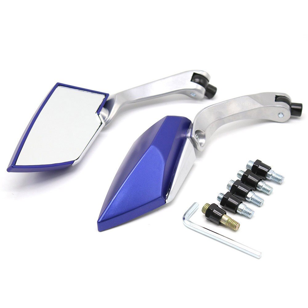 Accesorios de motocicleta espejo retrovisor para SUZUKI gsr 750 gsr 250s gn 125 para KAWASAKI w800 ninja 300 zzr1400 rendimiento deportivo: Blue